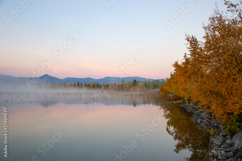 calm autumn lakeshore