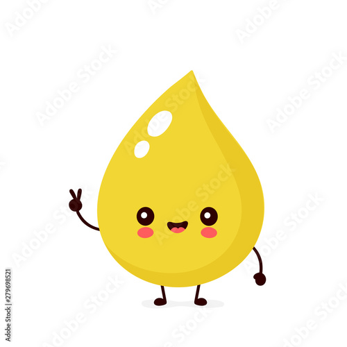 Cute happy smiling urine drop character