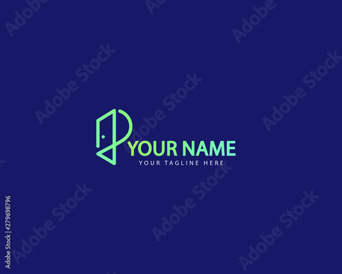 Initial letter P Door Portal logo
