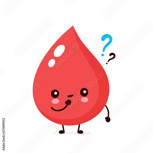 Cute blood drop with question 