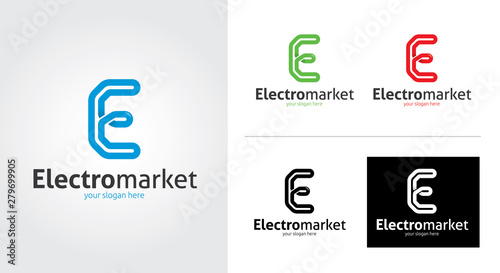 E letter creative and minimalist logo template Set