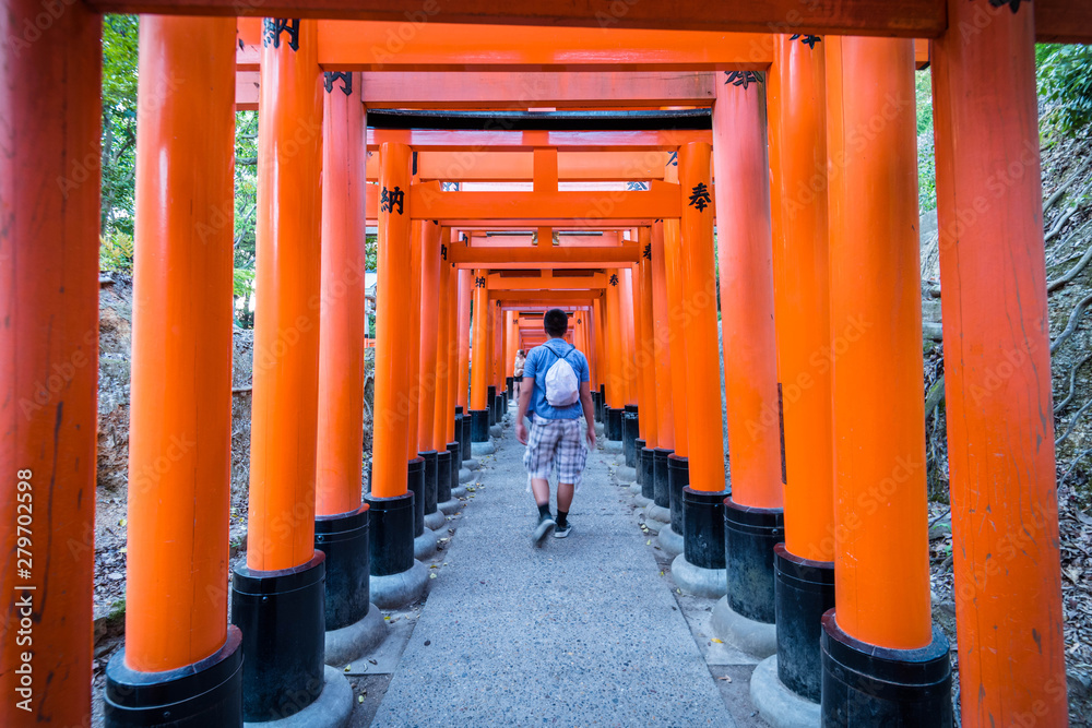 Tori gates at Fushimi Inari shrine. Tori gates at Fushimi Inari shrine.
