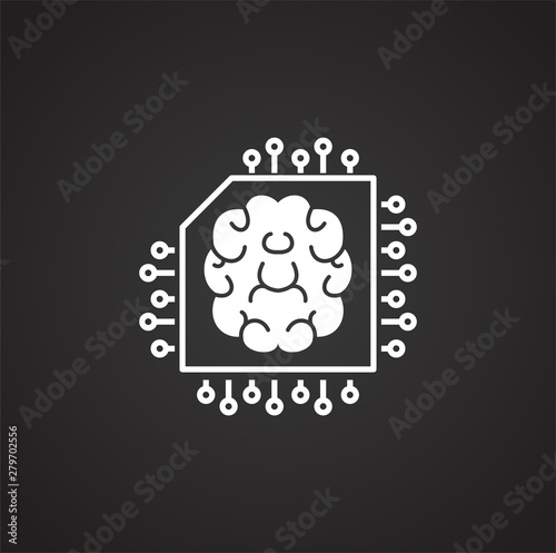 Artificial Intelligence Ai related icon on background for graphic and web design. Simple illustration. Internet concept symbol for website button or mobile app.