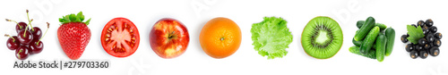 Collection of fruits and ve...