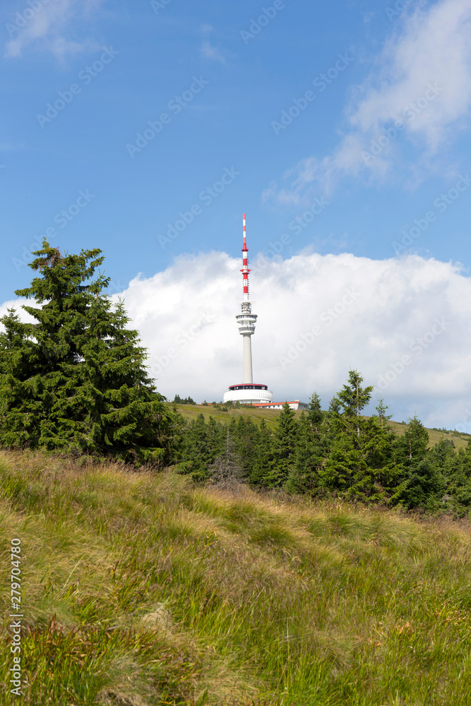 Highest Peak of Moravia, Praded 1492 m with Watchtover in Jesenik, Czech Republic