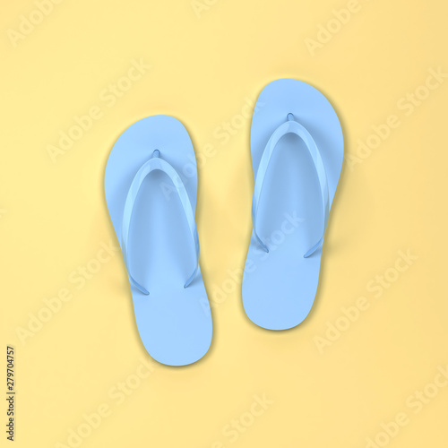 Blank pair of flip flops mockup