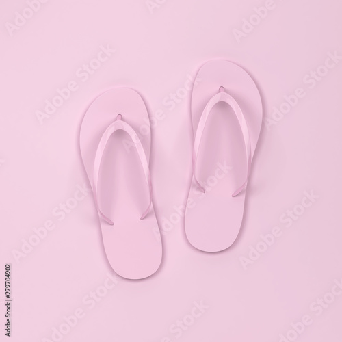 Blank pair of flip flops mockup