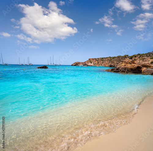 Fototapeta Naklejka Na Ścianę i Meble -  Ibiza Cala Tarida beach in Balearic Islands