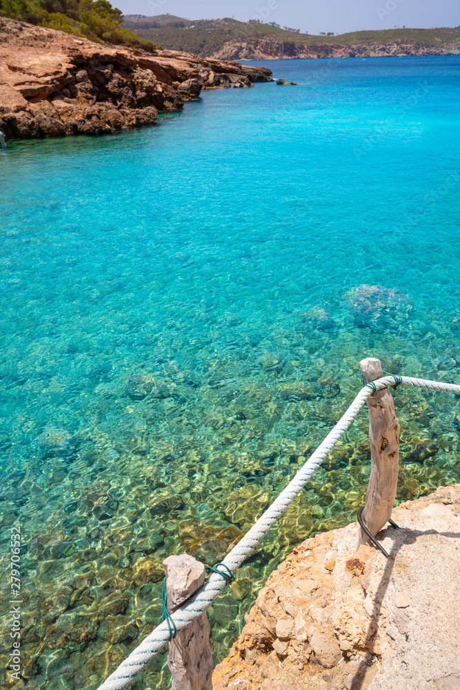 Obraz premium Cala Xuclar of Ibiza in Sant Joan Balearics