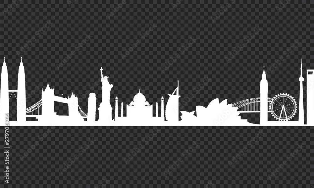 Cityscape on a transparency background