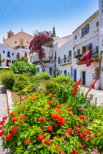 Ibiza Eivissa downtown Dalt Vila facades photo