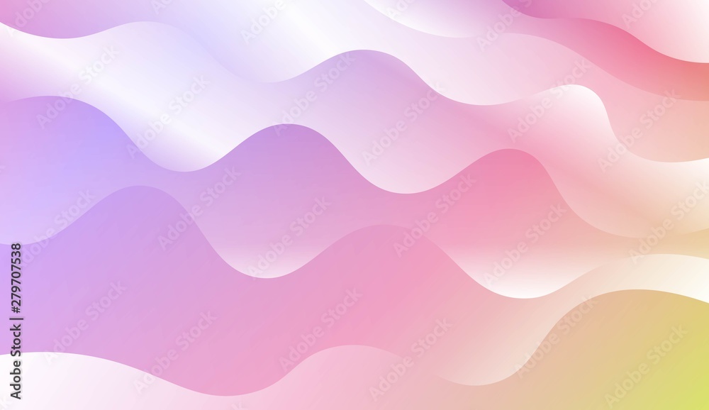 Fototapeta premium Template Background With Wave Geometric Shape. Design For Cover Page, Poster, Banner Of Websites. Vector Illustration with Color Gradient.