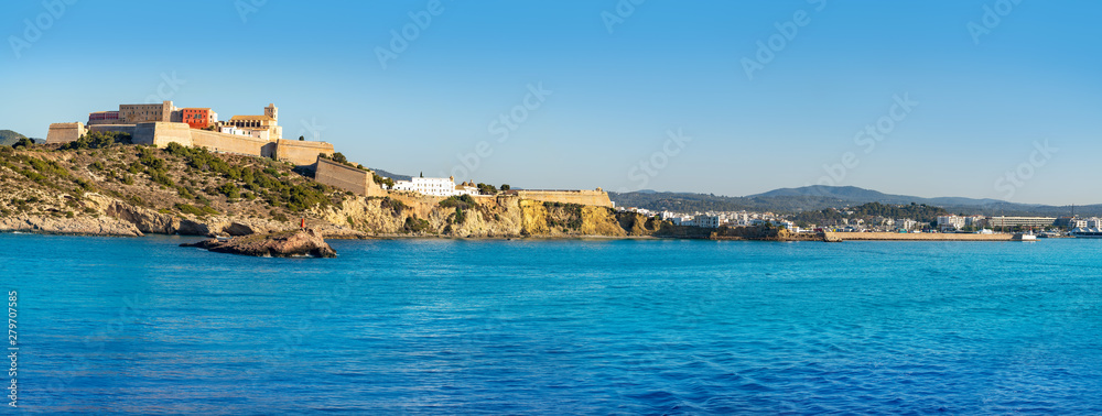 Ibiza Eivissa Castle and skyline in Balearics