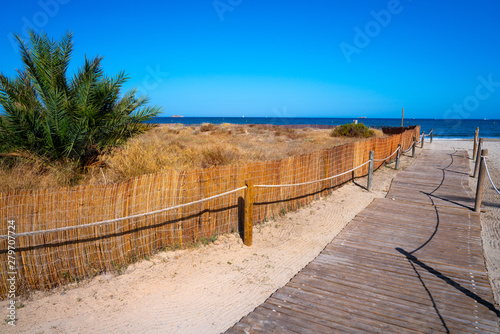 Ibiza Playa d En Bossa beach in Balearic Islands