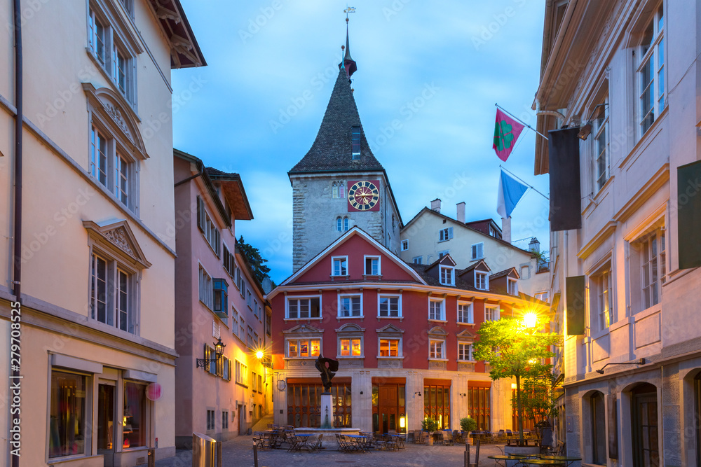 Naklejka premium Zurich, the largest city in Switzerland