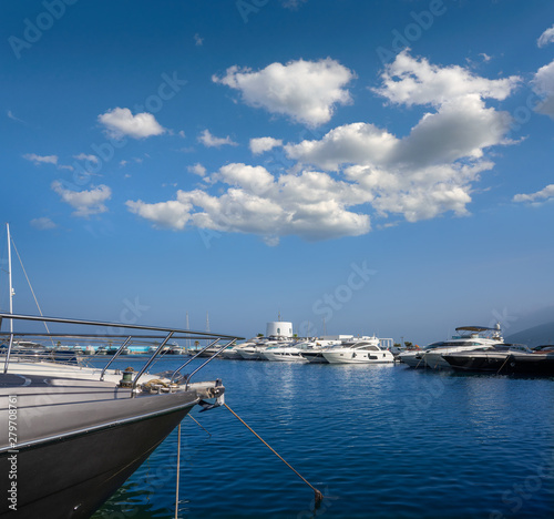 Ibiza Santa Eulalia marina port in Balearics