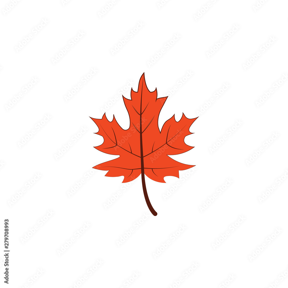 Fototapeta premium autumn red color leaf illustration