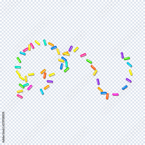 Sprinkles grainy frame on a transparent background