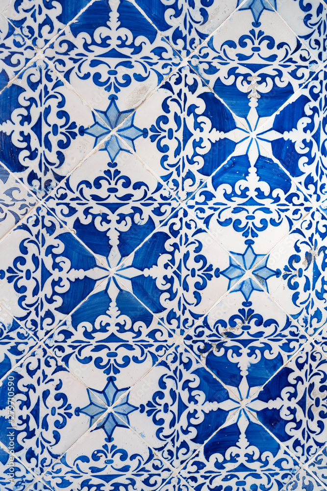Azulejos, glazed, ceramic tiles in Lisbon