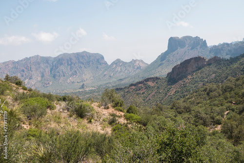 Landscape view of Big Bend National Park as seen from the top of the Chisos Basin (Texas).