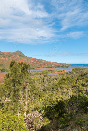 tropical rainforest above Pirogues River estuary on the Western coast of New Caledonia