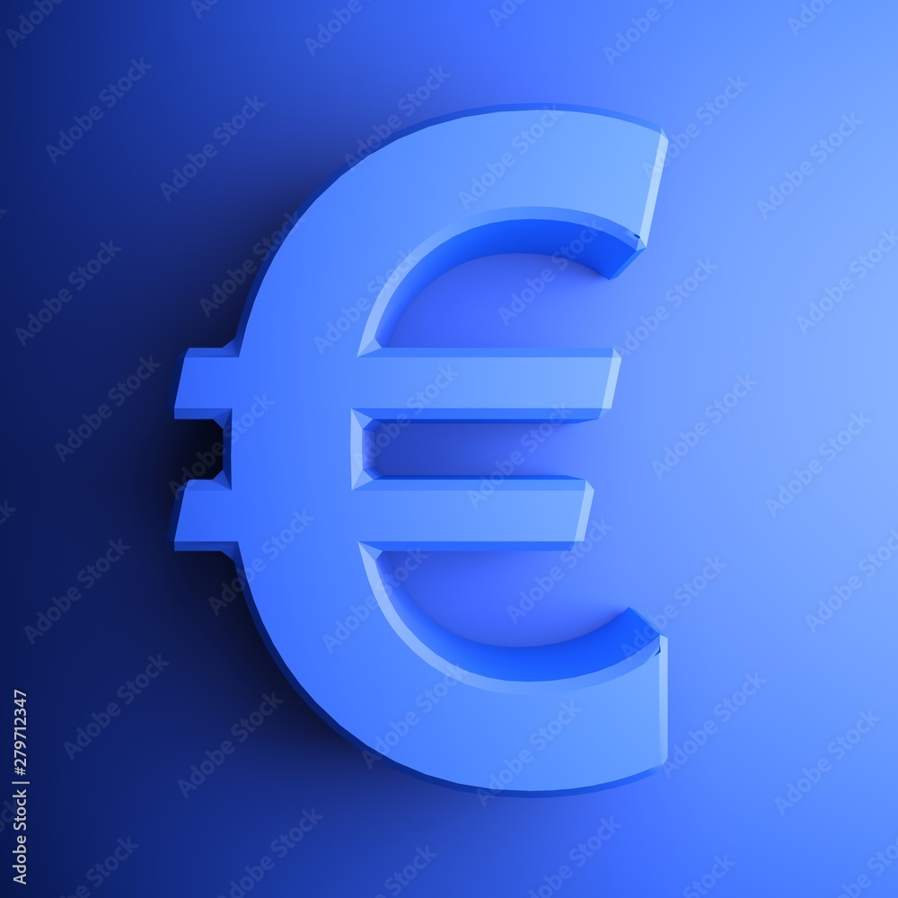 Blue Euro Symbol square icon - 3D rendering illustration Blue Euro Symbol square icon - 3D rendering illustration