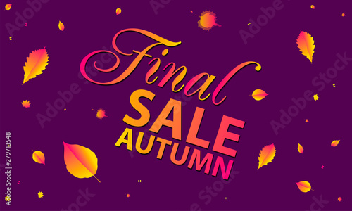 Autumn background brushes orange yellow template sale final