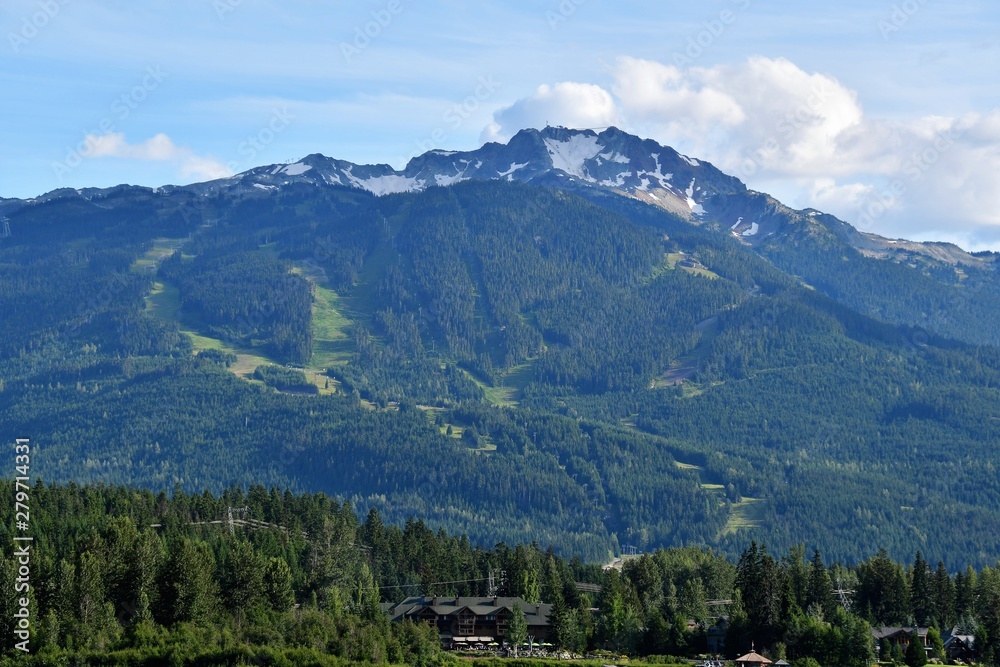 A View of Whistler Mt. ski area.   summer BC Canada