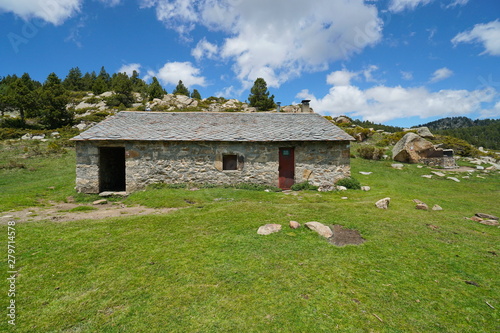 Shelter in the mountain, Pyrenees-Orientales, France, natural park of the Catalan Pyrenees