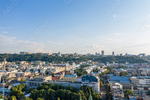 Historical center of Kiev and colorful architecture of the city. Autumn Urbanism