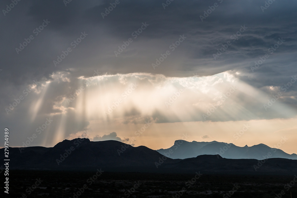 Landscape view of Big Bend National Park during the sunset in Texas. Landscape view of Big Bend National Park during the sunset in Texas.