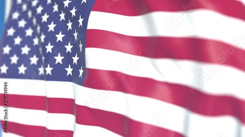 Wallpaper Mural Waving national flag of the United States close-up, loopable 3D animation Torontodigital.ca