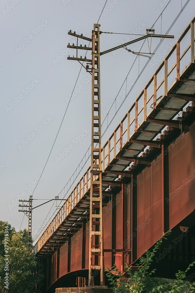 Oxid iron train bridge in Gelida, Barcelona,Spain Oxid iron train bridge in Gelida, Barcelona,Spain