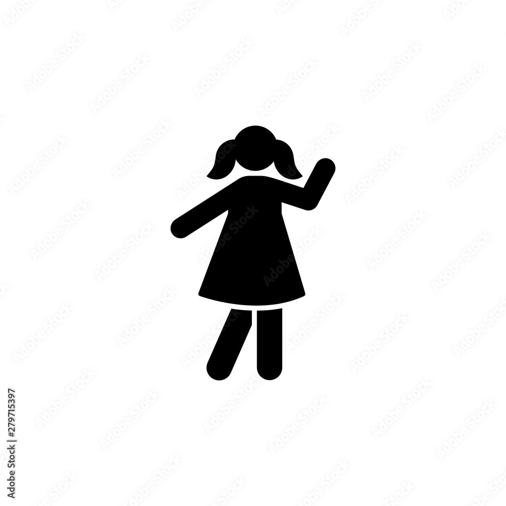 Girl school student pictogram icon Girl school student pictogram icon