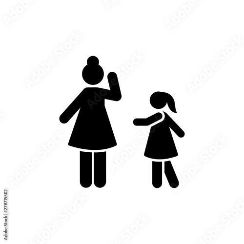 Woman child mother pictogram icon