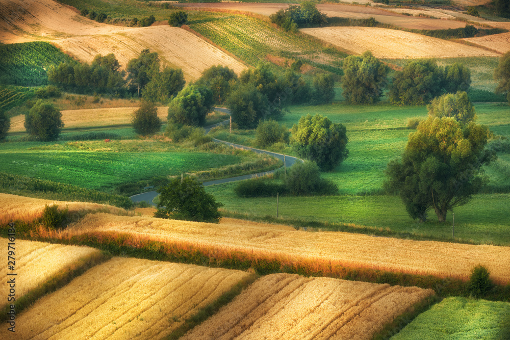 Beautiful summer landscape of Poland - Ponidzie - obrazy, fototapety, plakaty 