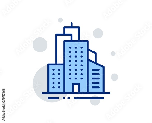 Skyscraper buildings line icon. City architecture sign. Town symbol. Linear design sign. Colorful skyscraper buildings icon. Vector