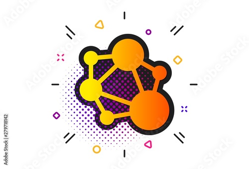 Social network sign. Halftone circles pattern. Integrity icon. Core value symbol. Classic flat integrity icon. Vector