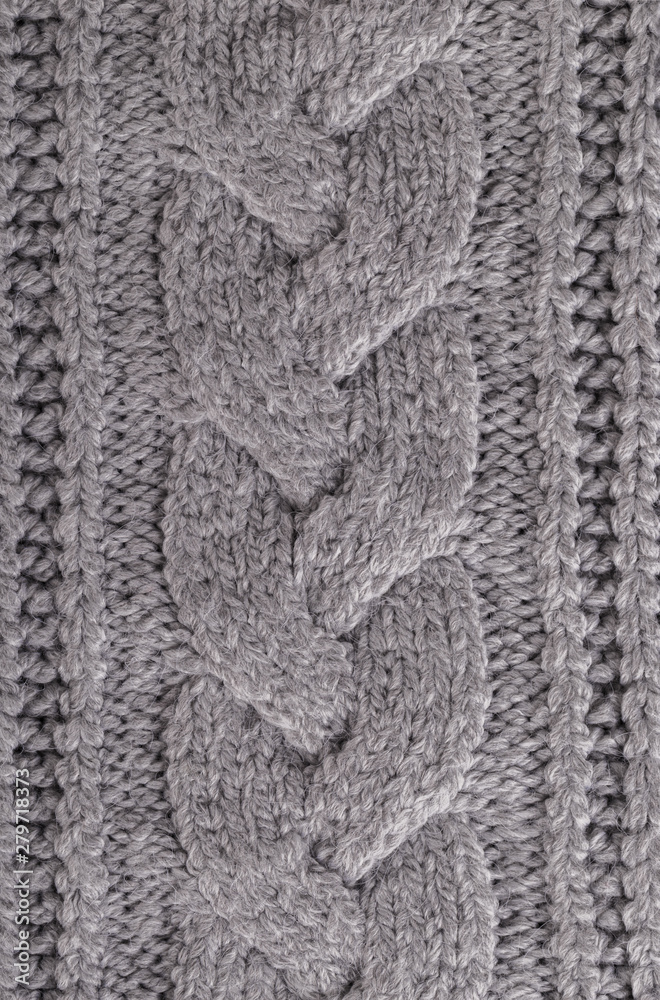 Grey knitted plaid texture