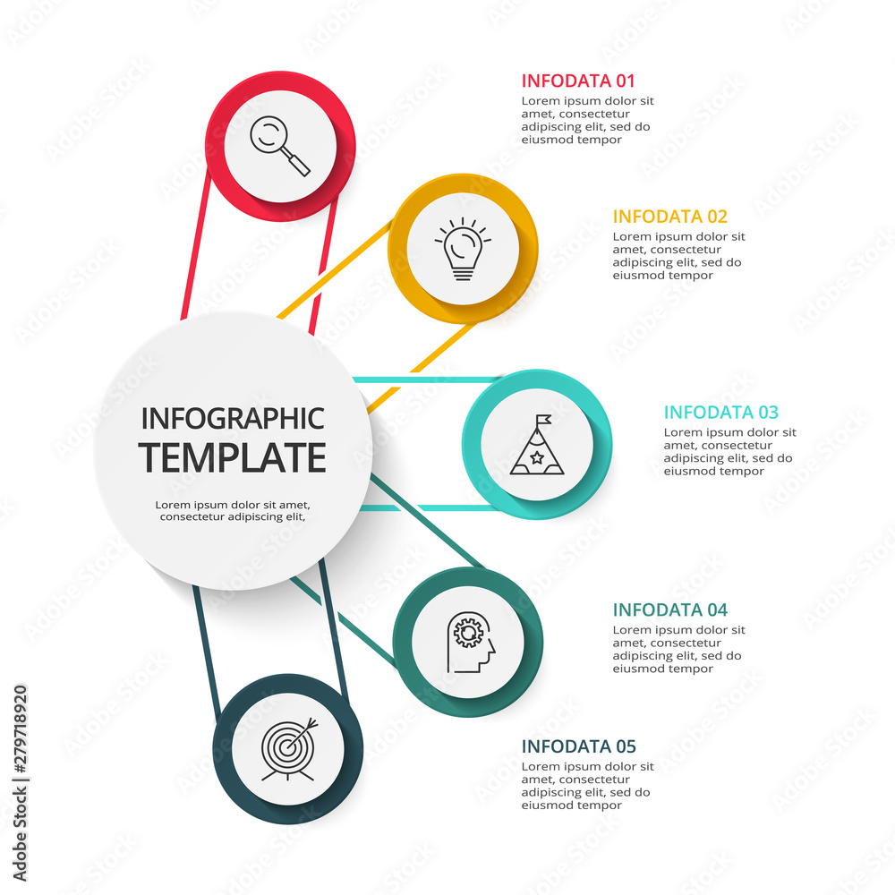 Business data visualization. Process chart. Elements of graph, diagram ...