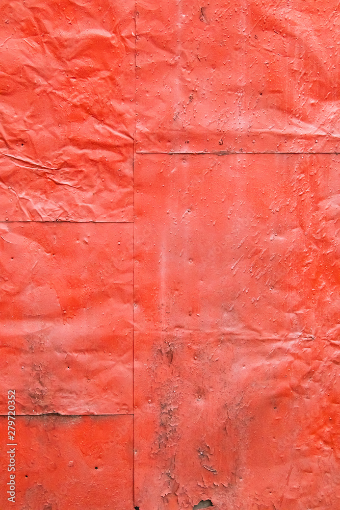 grunge painted red metal sheets