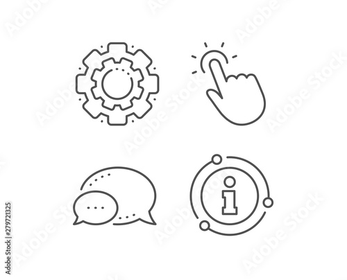 Touchpoint line icon. Chat bubble, info sign elements. Click here sign. Touch technology symbol. Linear touchpoint outline icon. Information bubble. Vector