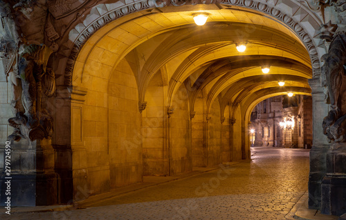 Passage in old Dresden  Germany by night