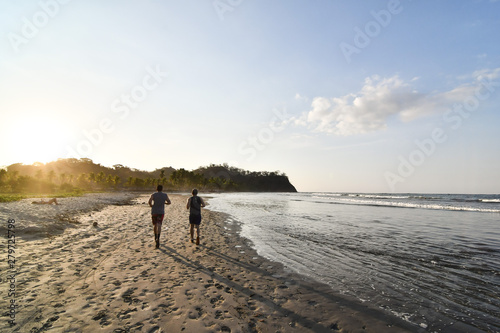 sunset on beach, photo as a background , taken in Samara, Nicoya, Costa rica central america
