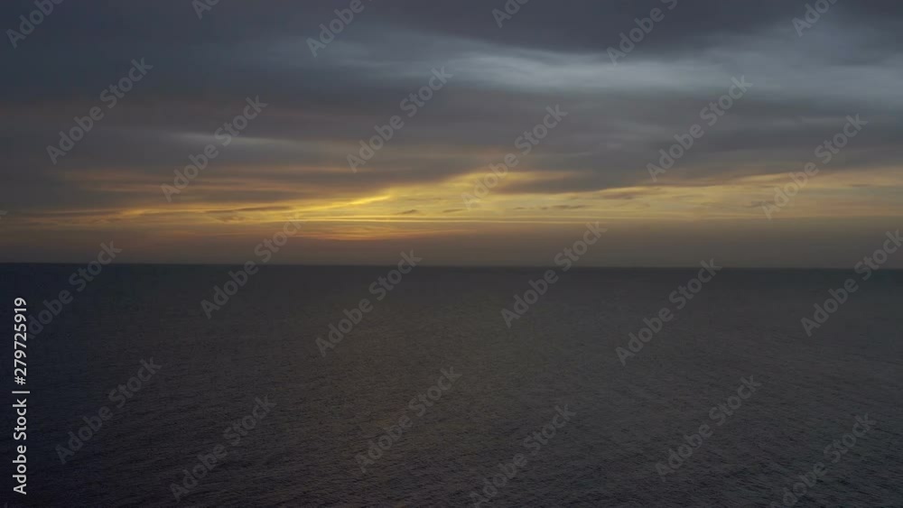 Night descending over darkening twilight ocean Night descending over darkening twilight ocean