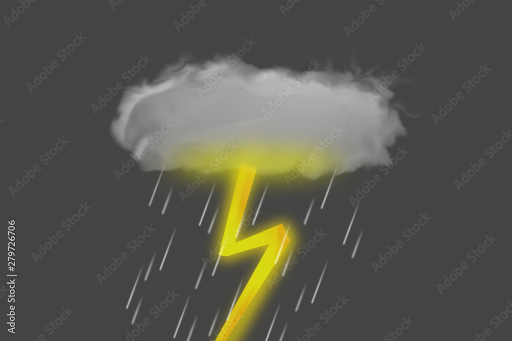 Illustration Of Thunderstorm Icon 雷雨のイラスト アイコン Stock イラスト Adobe Stock
