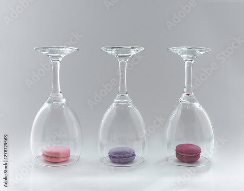 Traditional French colorful macarons.