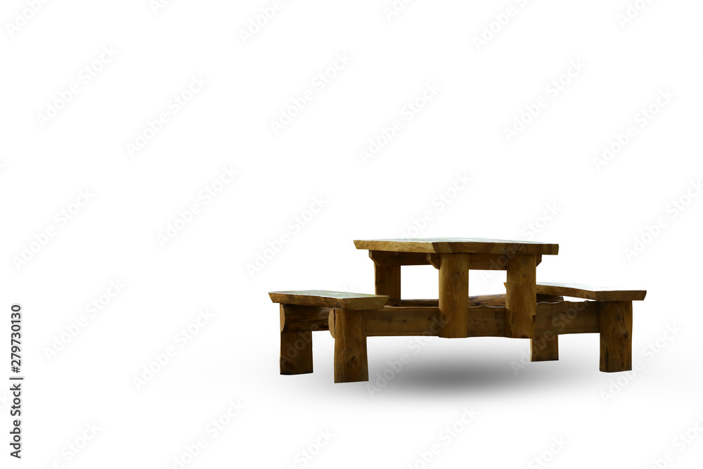 wooden bench on white background. This had clipping path. wooden bench on white background. This had clipping path.