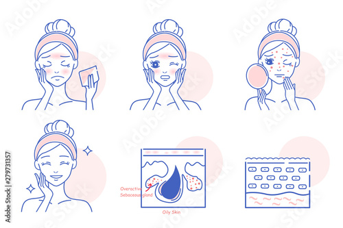 cartoon woman with face oil