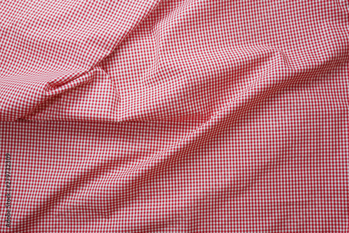 Cloth of various materials, Silk, cloth, red checkered tablecloth
